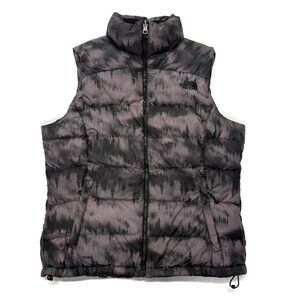 The North Face Nuptse 2 Puffer Vest Womens Medium 700 Down Printed Trees Quilted